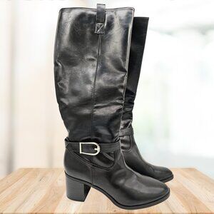 LifeStride Legend Knee High Riding Boots Black 9M Block Heel NWOT